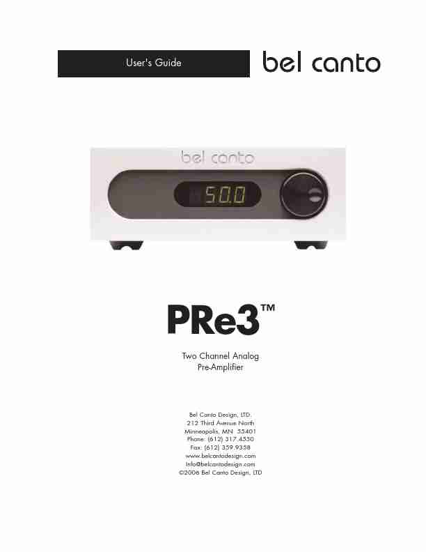 Bel Canto Design Stereo Amplifier PRe3TM-page_pdf